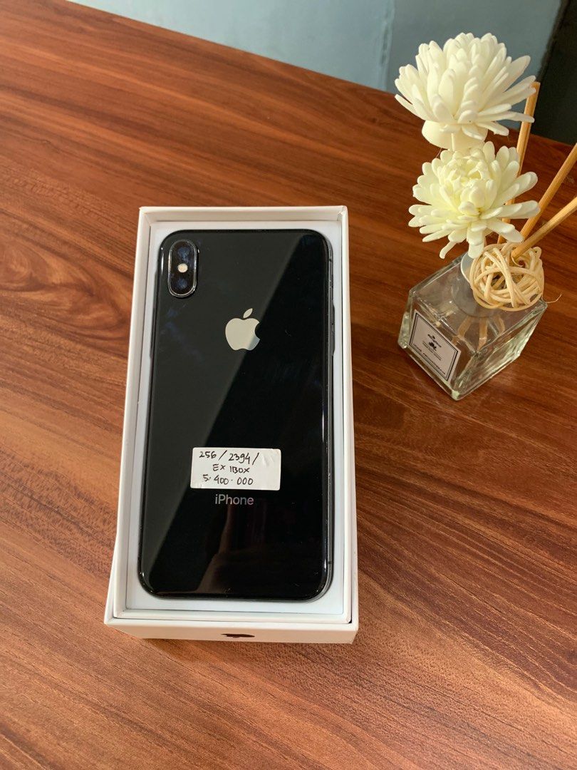 Iphone X 256gb Hitam Ex Ibox Full Set Bergaransi All Fungsional Normal Semua Telepon Seluler 8866