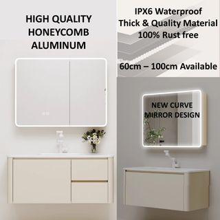 IPX6 Waterproof HIGH QUALITY Honeycomb Bathroom Vanity / White Vanity / Beige Vanity / Bathroom Cabinet / 100% Waterproof & Rust FREE