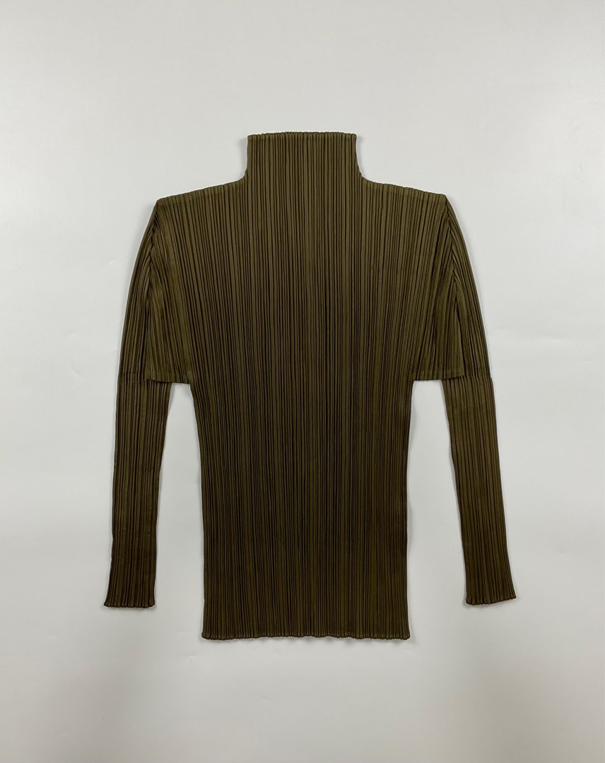 PLEATS PLEASE ISSEY  Long sleeve Cut tops PP31-JK145 green 4 main image 0