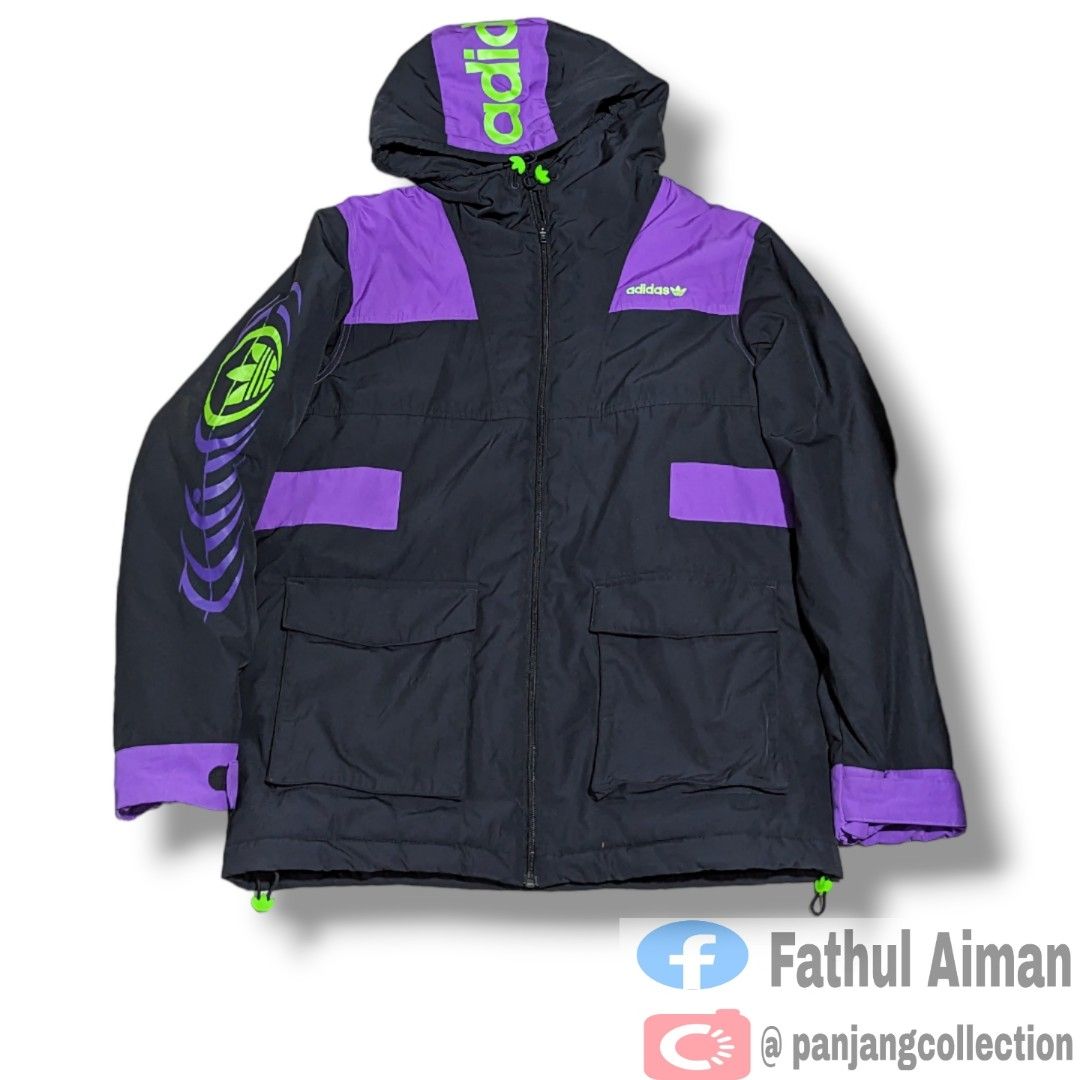 Jacket Adidas Original Embroidered Trefoil Black Purple