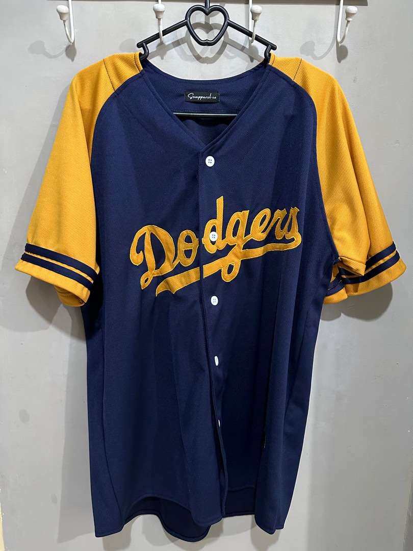 Jersey Baseball Dodgers MLB, Fesyen Pria, Pakaian , Atasan di Carousell