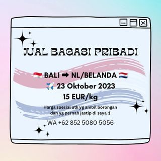 Jual Bagasi Pribadi/Jastip Bali ➡️ Belanda