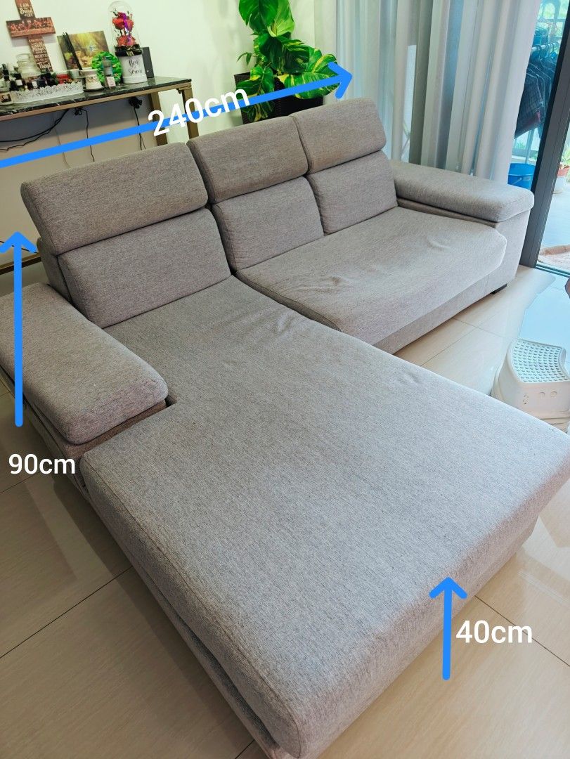 L Shape Sofa Light Grey to be collected before 20 Sep 2023