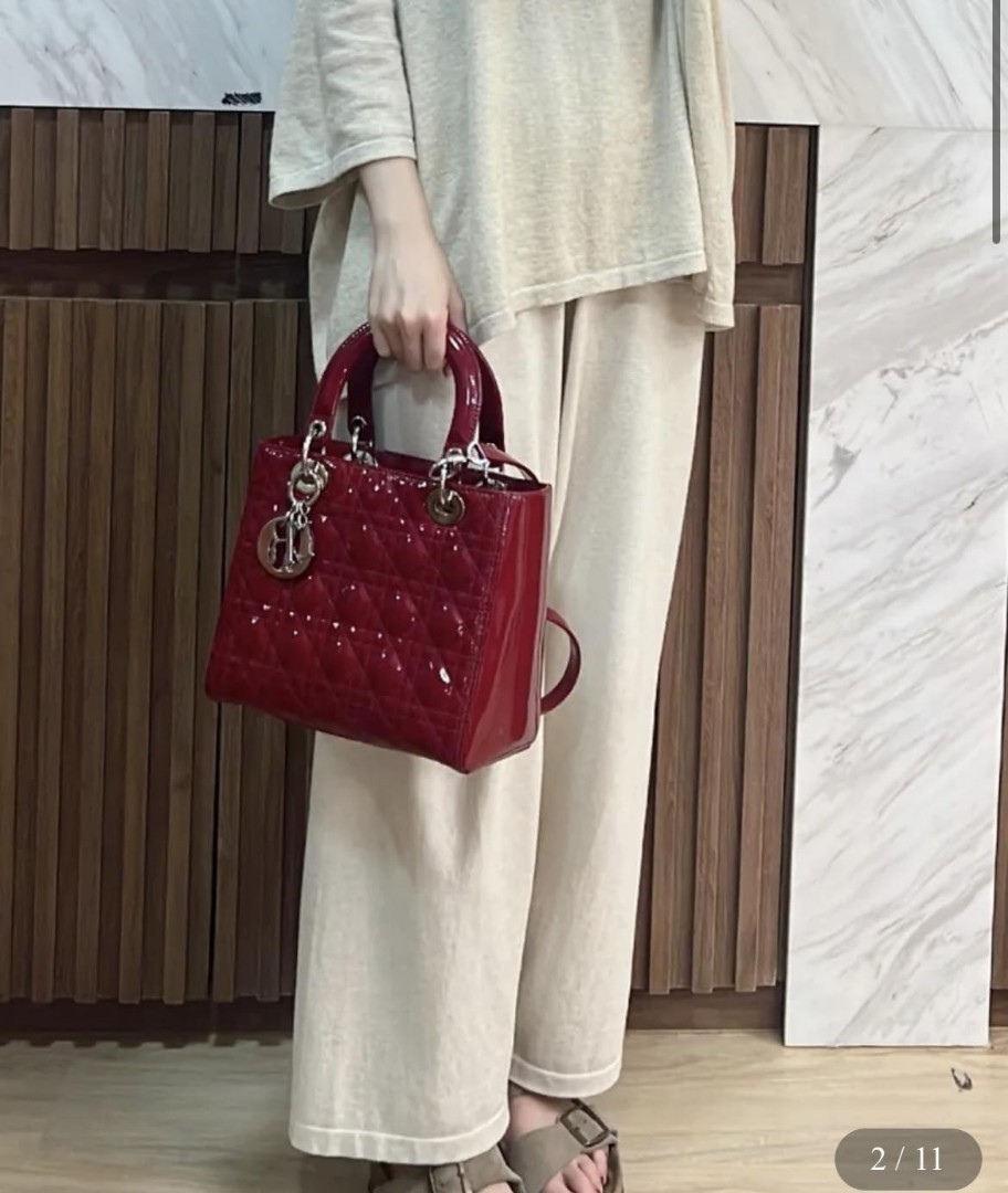 Lady dior meduim Good condition Marroon red color, Luxury, Bags ...