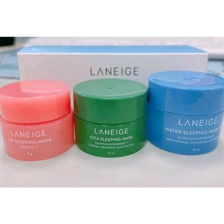 【LANGINE蘭芝】睡美人晚安體驗面膜唇膜三件組 全新