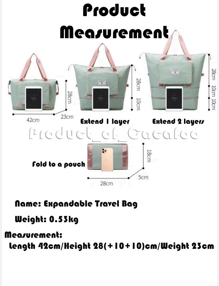1pc Travel Storage Bag Airplane Bag Foldable Waterproof Travel Bag