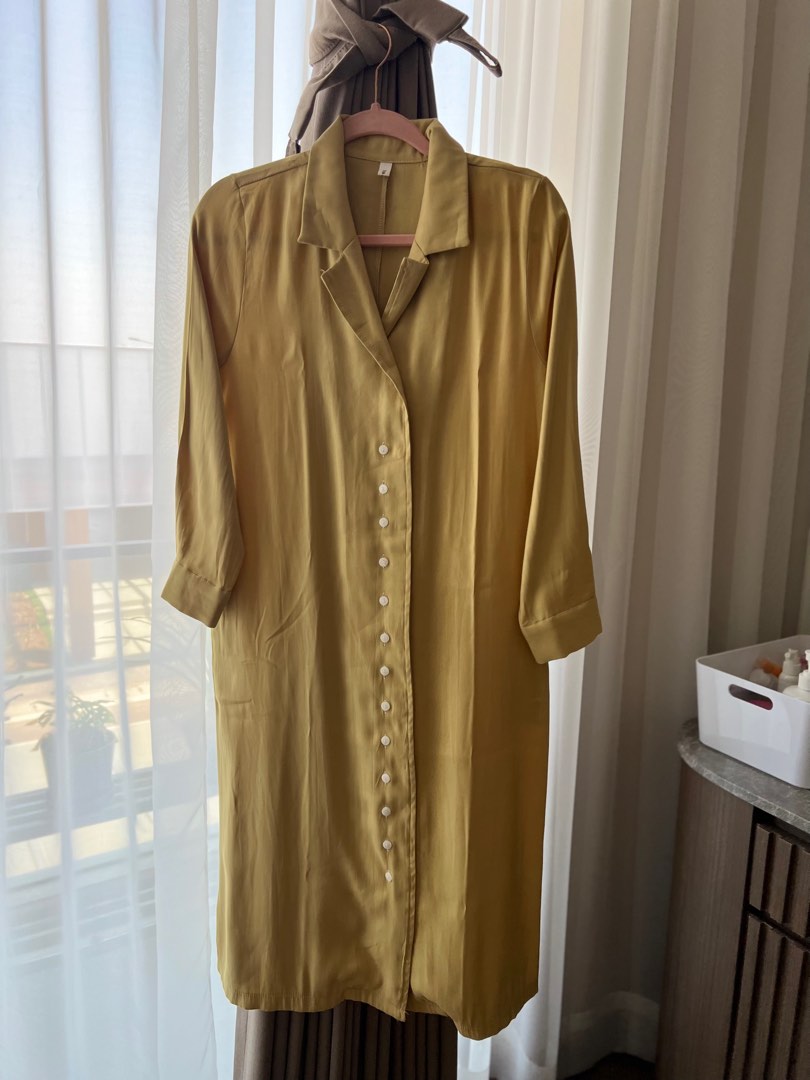 Lime yellow dress, Fesyen Wanita, Pakaian Wanita, Jumpsuits di Carousell