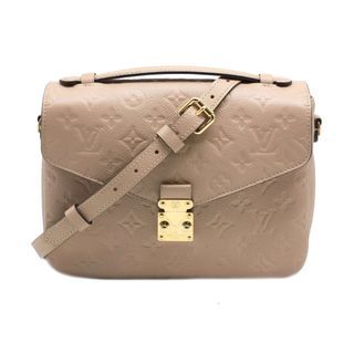 LOUIS VUITTON Beige Monogram Empreinte Leather Pochette Metis Bag