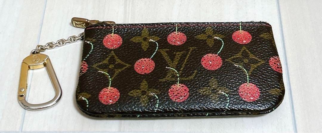 LOUIS VUITTON M95042 Monogram Cherry Pochette cle Key Case coin purse Brown