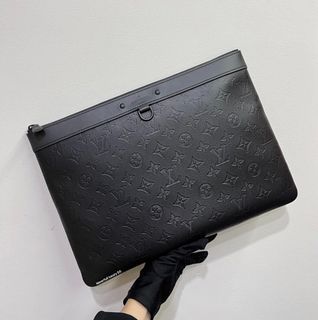 Louis Vuitton LV Unisex Horizon Clutch Monogram Eclipse Coated Canvas  Textile Black Cowhide - LULUX