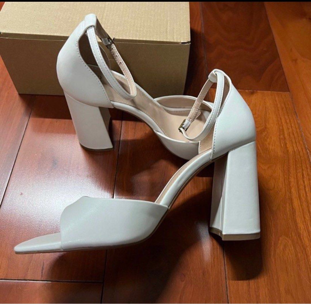 Mango white heels online