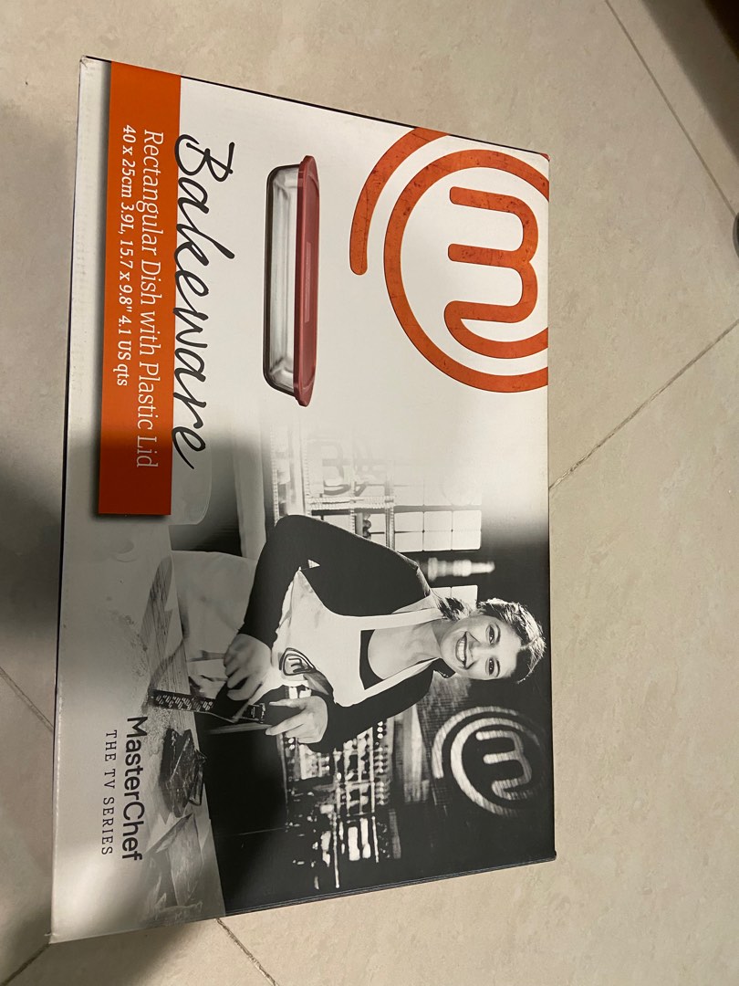 Masterchef Rectangular Dish with Plastic Lid, Furniture & Home Living