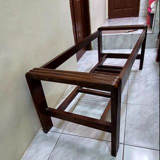Meja Tamu Kayu Jati Kaca Riben