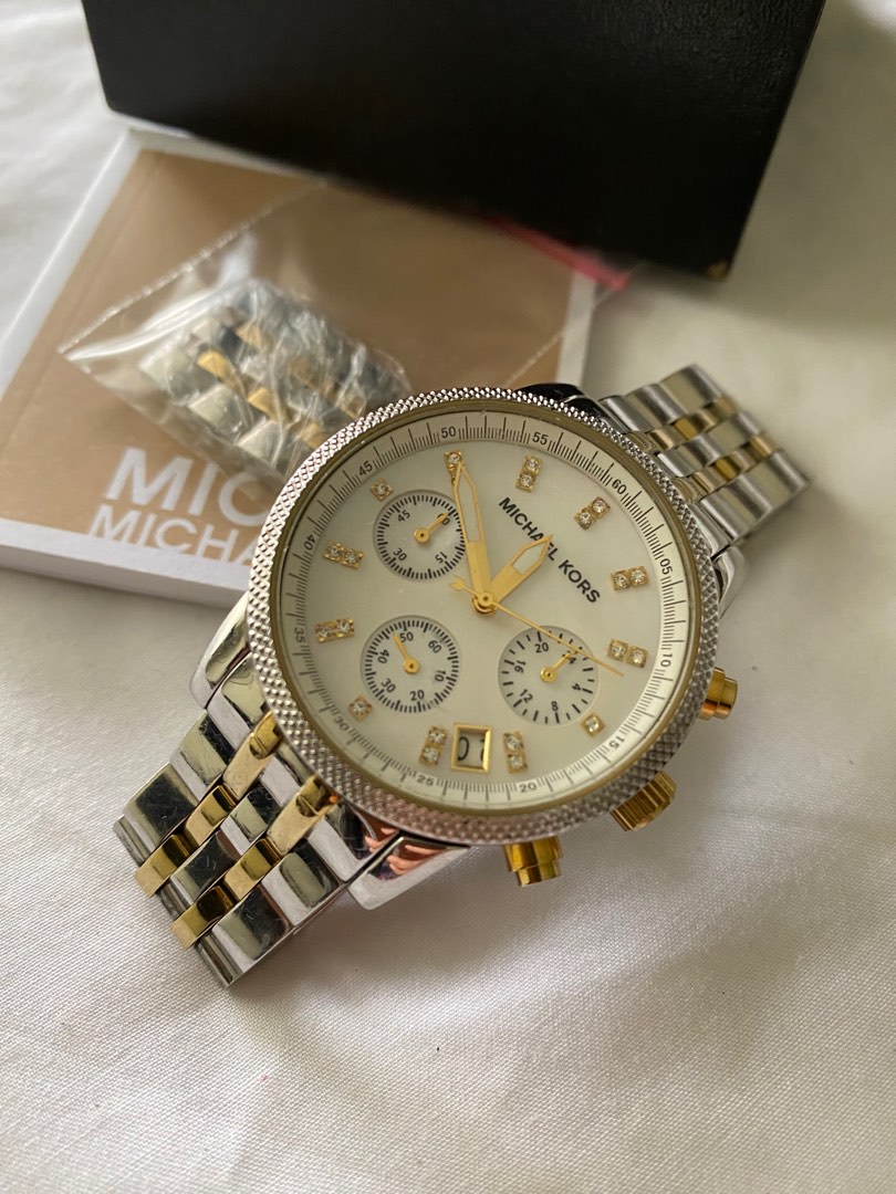 MICHAEL KORS Ritz Chronograph Two tone Watch Women s