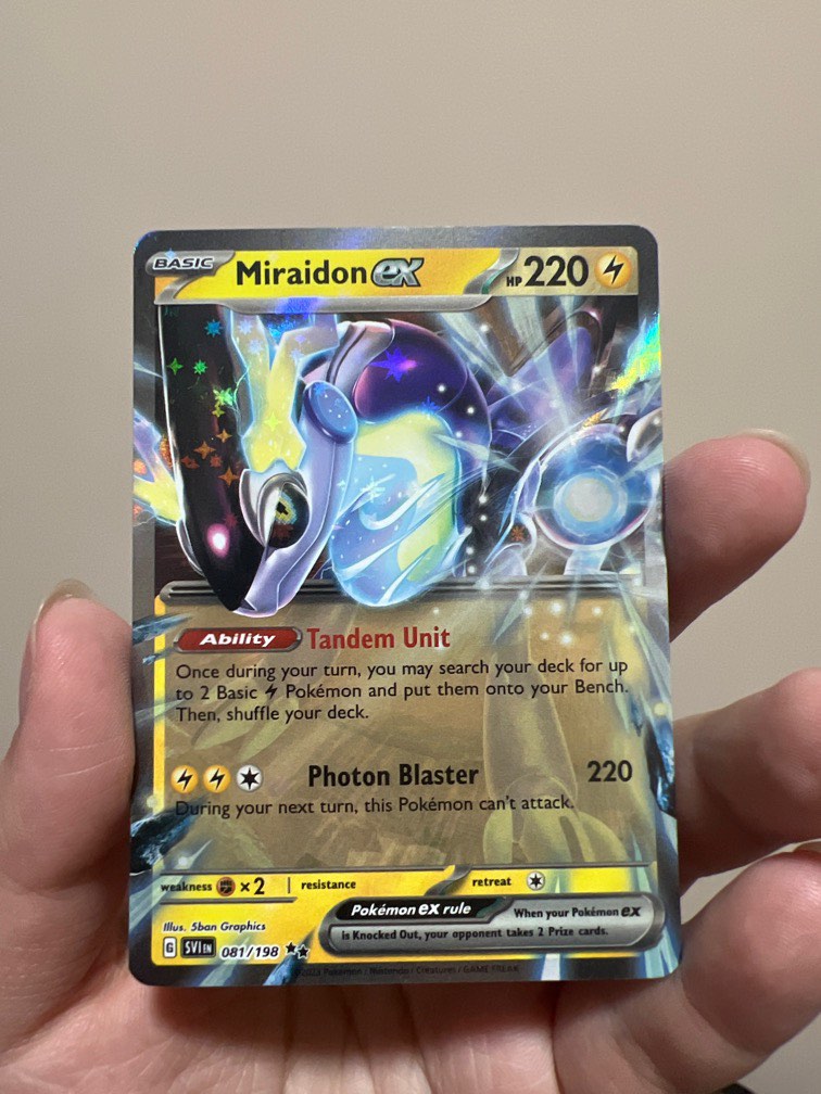 Pokemon tcg miraidon ex gold, Hobbies & Toys, Toys & Games on Carousell