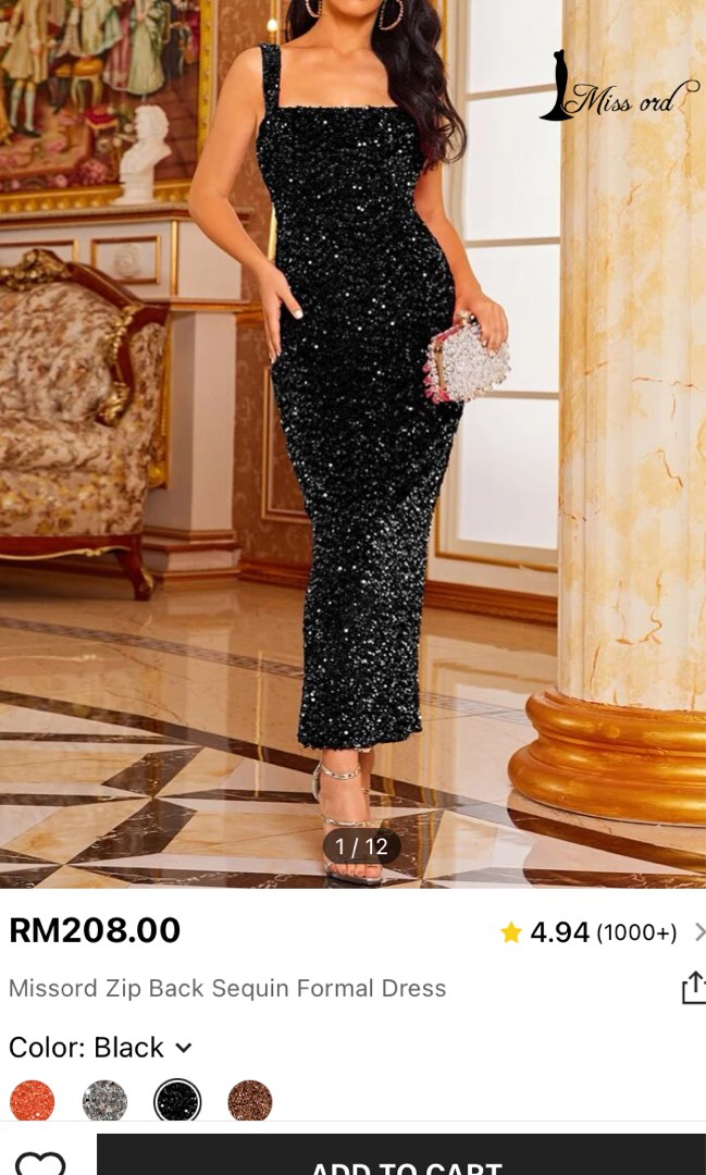 Missord Zipback Formal Sequin Dress Women s Fashion Dresses