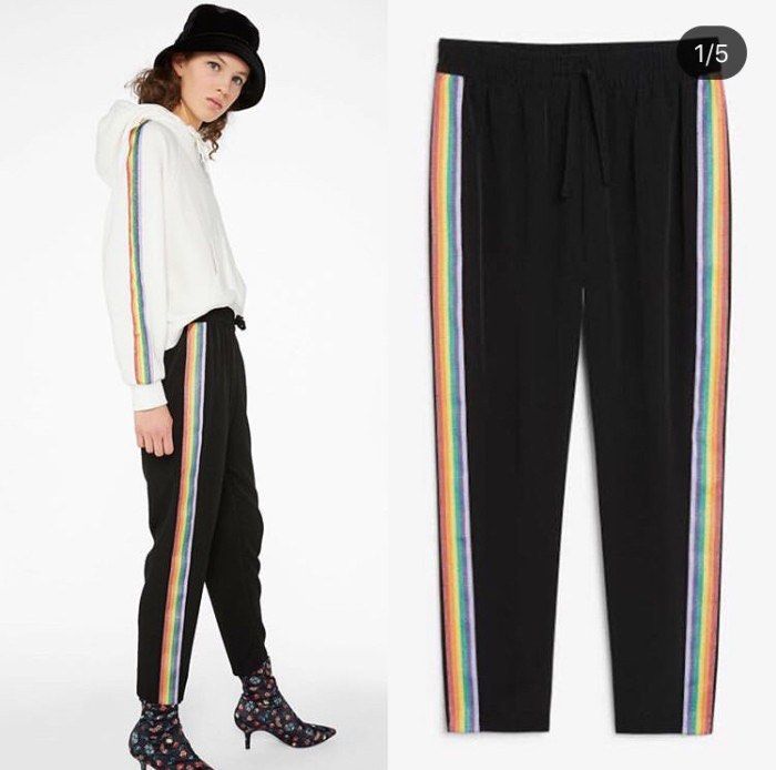 Monki Rainbow Side Stripe Trackpants, Women's Fashion, Bottoms