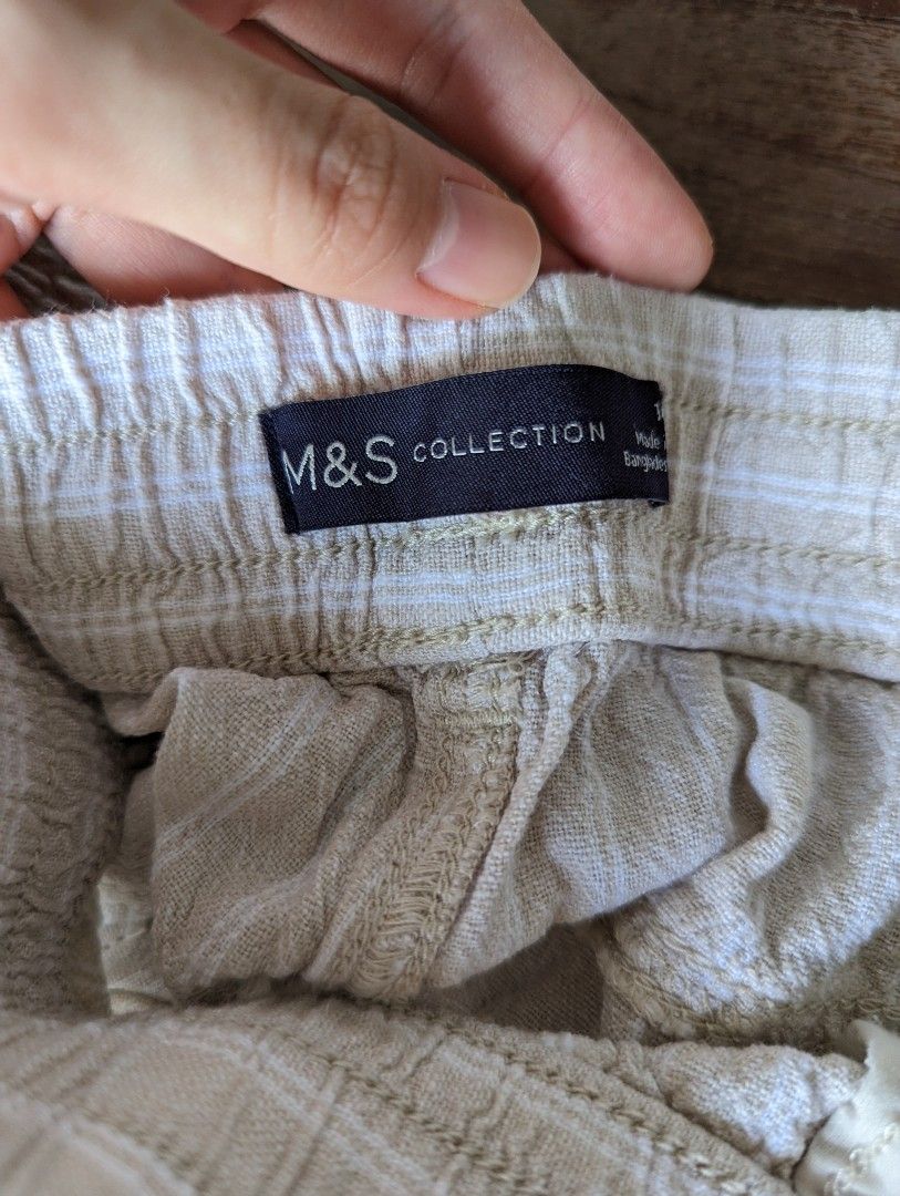 M and s striped trousers on sale