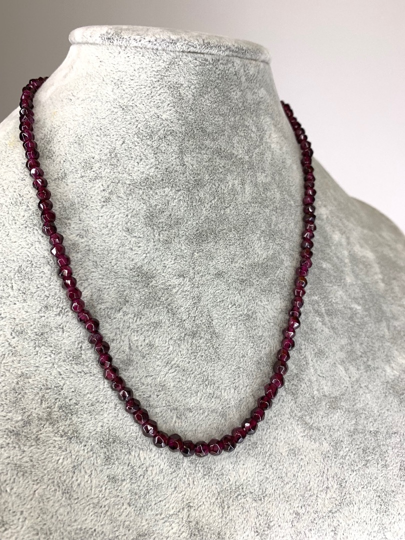 Garnet bead clearance necklace