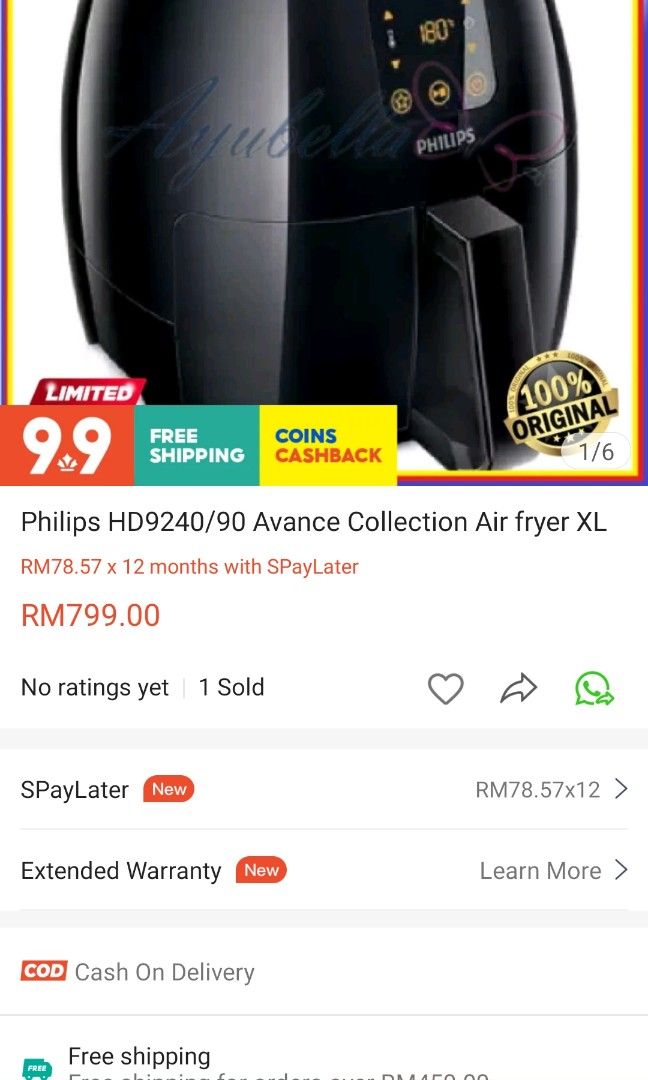 Philips – Airfryer XL HD9240/90