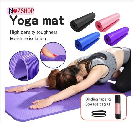 Yoga Mat Non Slip Exercise Fitness Workout Pilates Gym Mats Durable Thick  Pad - Purple