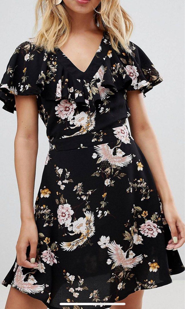 New look black ruffle dress shop