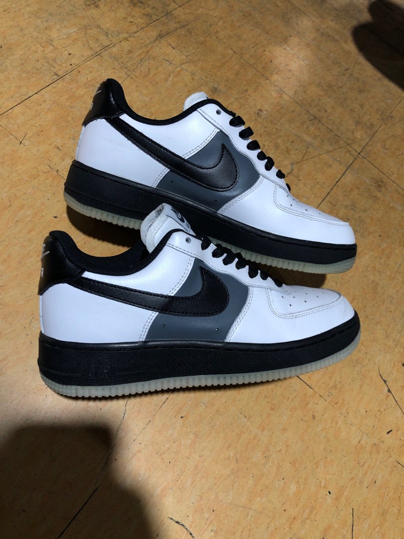 Nike Air Force 1 White Black Grey Unisex 24.5 cm Men s Fashion