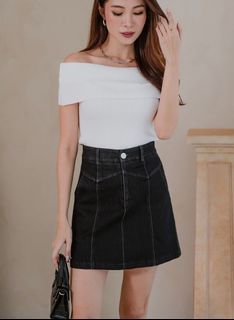 Ohvola Bridget Denim Skorts (Black)