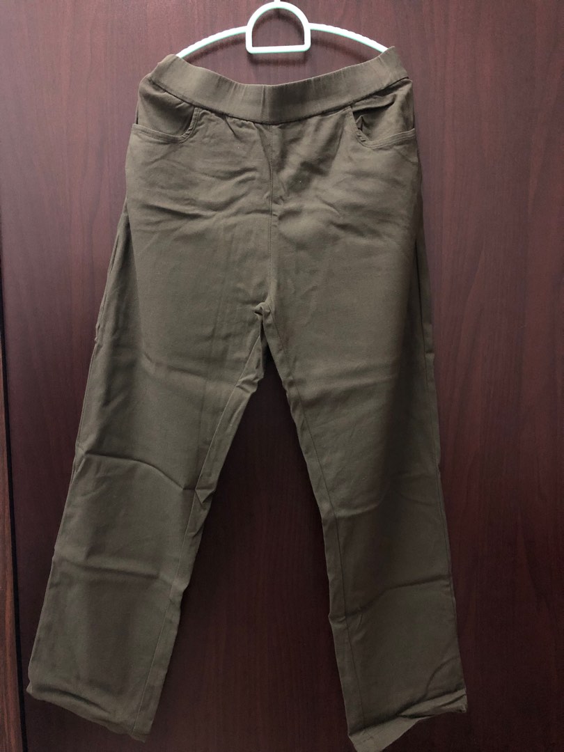Olive army green slack pants, Women's Fashion, Bottoms, Other Bottoms