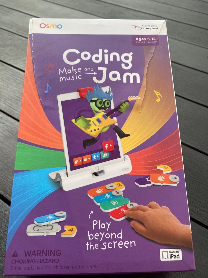 Osmo Coding (Category: Educational & Learning Toys) located in Singapore. Submitted by tjt03 (Listing ID 1254289212, Image 3). Description: Creative Set $115 (brand new) Mind racers $115 (brand new) Coding Make Music & Jam $40 Genius Kit $95 Base $30.