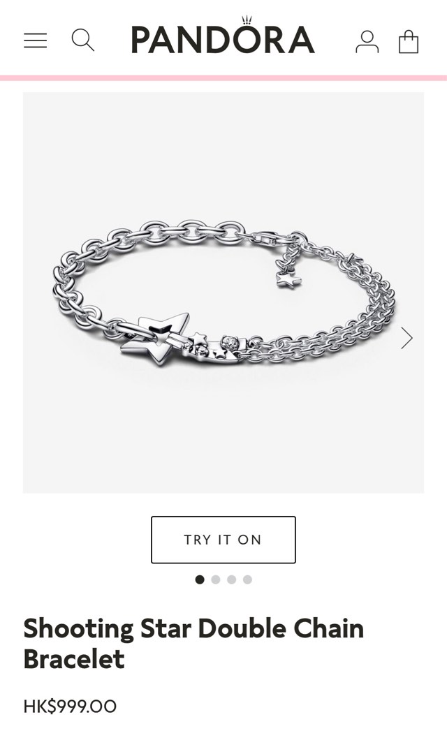 (全新)Pandora Shooting Star Double Chain Bracelet, 名牌, 飾物及