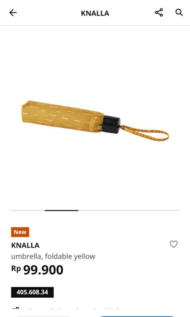 KNALLA Umbrella, foldable yellow - IKEA