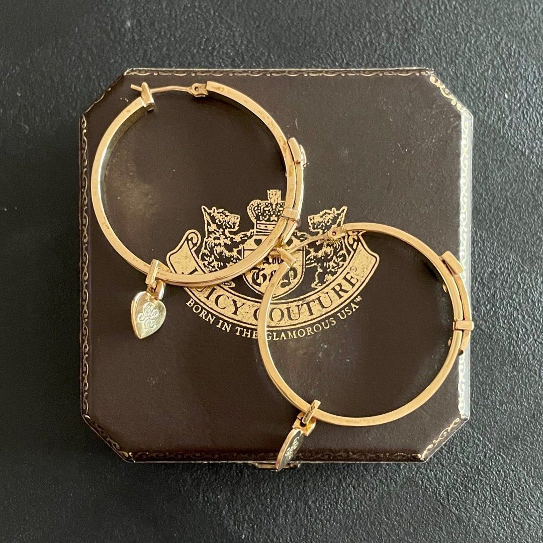 🎄✨CHRISTMAS SALE✨🎄] - PRELOVED JUICY COUTURE BELT LOOP EARRINGS! 💖,  Luxury, Accessories on Carousell