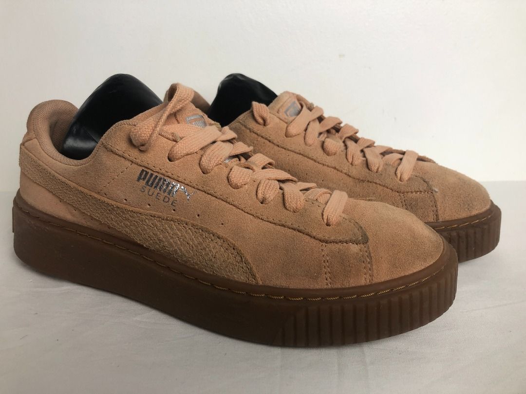 Puma suede platform braun discount