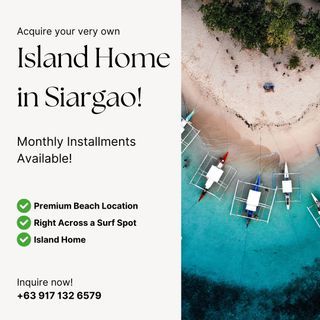 Residential Beach Lot in Siargao Island! Across a Surf Spot! Monthly Installments Available!!!