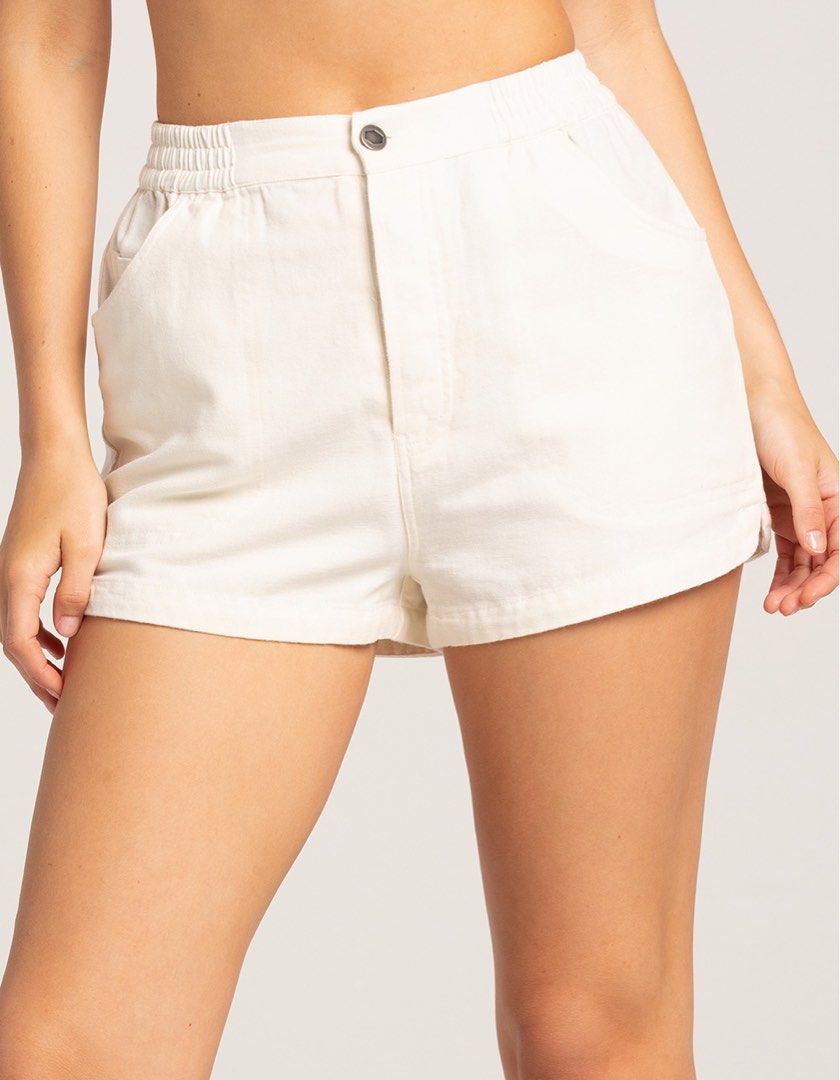 White sale canvas shorts