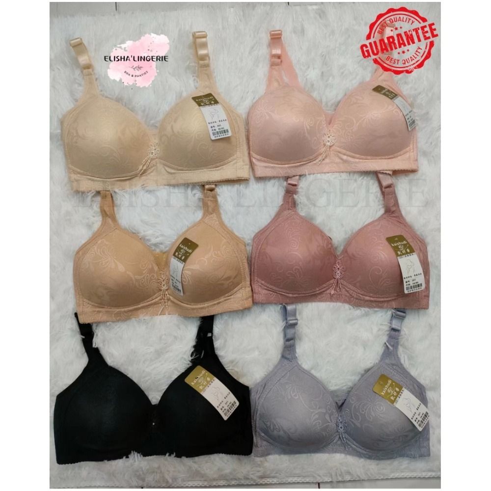 S15 Ready StockBra Premium Quality Womens Clothing Non Wired Sponge Straps  Adjusted Breathable Soft Cup C/D 6Colors