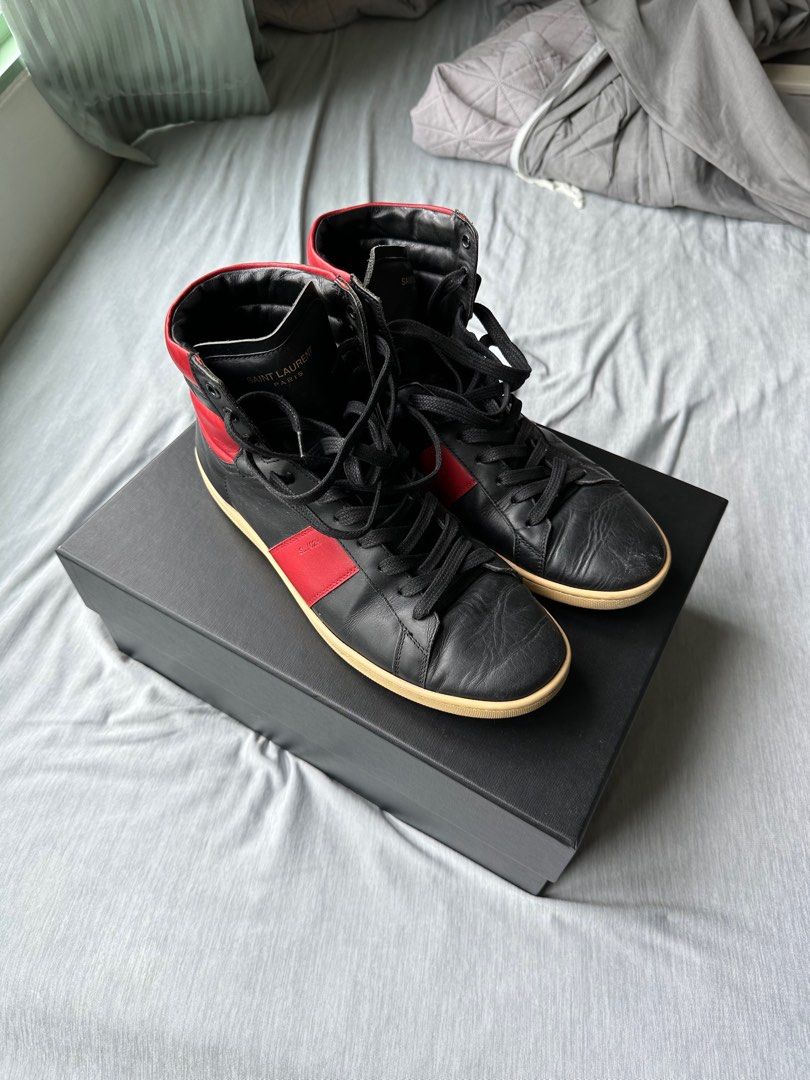 Red and black saint laurent sneakers outlet