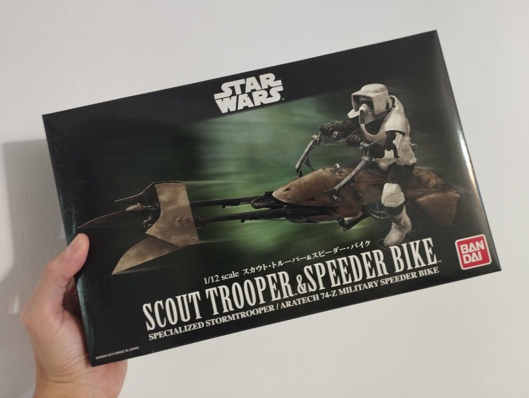 Star Wars Scout Trooper & Speeder Bike 1/12 Scale Model Kit Bandai ...