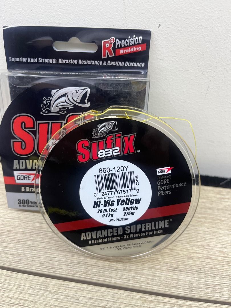 Sufix-832 300yds 20lb PE2 Braided Line, Brand New in Pack!, Sports