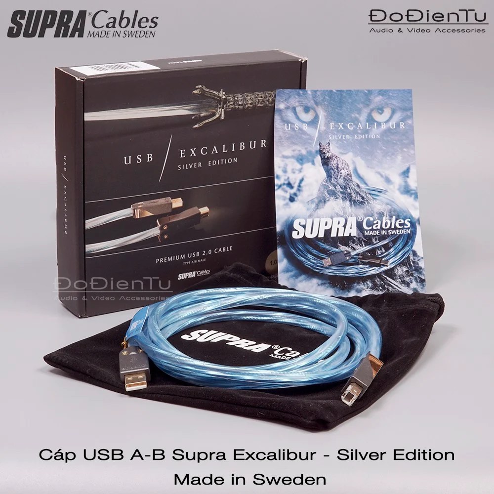 Supra USB 2.0 Excalibur Silver Edition 1m cable, Audio, Other Audio