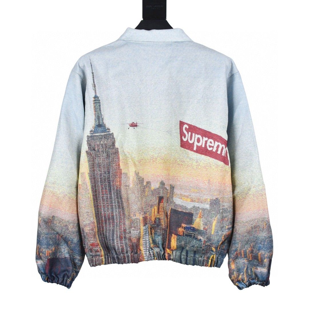 Supreme Week 12 Aerial Tapestry Harrington Jacket 大都會城市空景印花拉鏈開衫翻領夾克外套