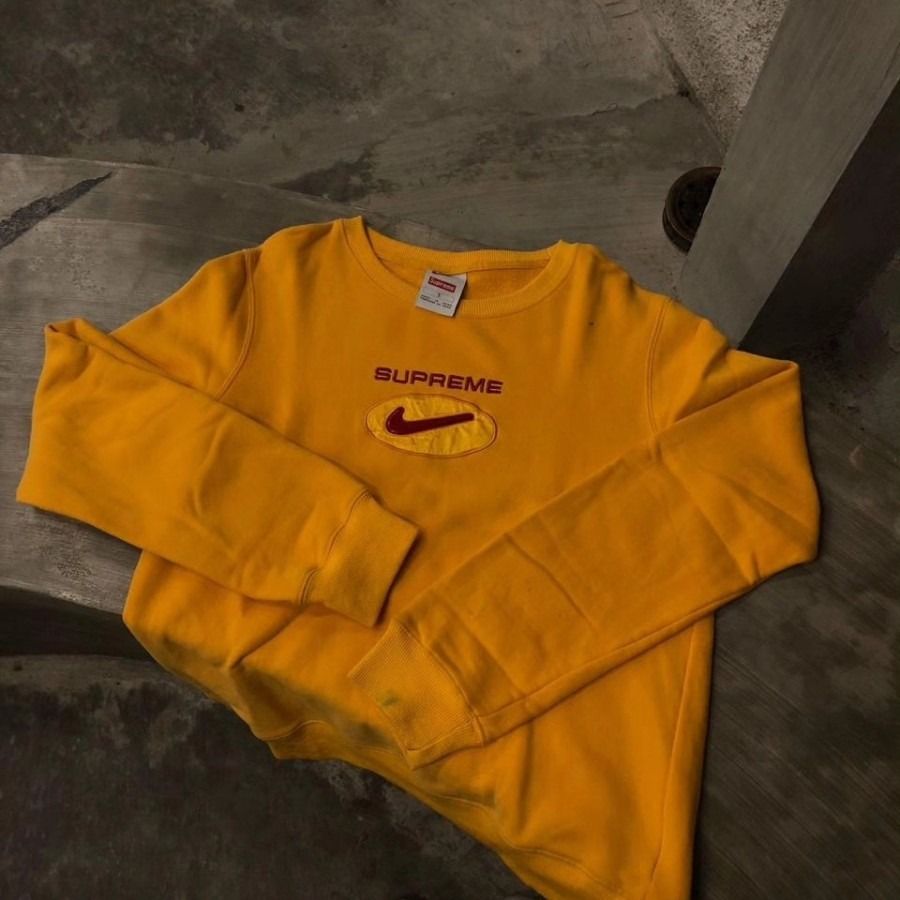 Supreme nike crewneck mustard best sale