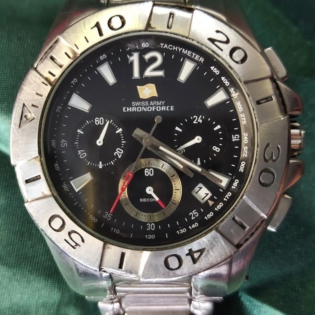 Swiss Army Chronoforce 32997G Date Stainless Steel Men;s Wrist Watch ...