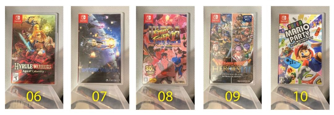 switch games （分類：Nintendo 任天堂）位於 Hong Kong。 由 newflower.e6567c 提交（商品編號 1254379324，圖片 2）。簡介： (已沒有) Switch ARMS (已沒有) Switch Mario Tennis Ace 03. $230 Switch 你裁我剪！斯尼帕Plus 04. $280 Switch 耀西的手工世界 Yoshi’s Crafted World 05. $160 Switch 樂高®小城：臥底密探 LEGO® CITY Undercover (已沒有) Switch ZELDA 薩爾達傳說・無雙 災厄啟示錄 07. $280 Switch R-Type Final 2 08. $200 Switch ULTRA STREET FIGHTER® II The Final Challengers 09. $600 Switch 全新未開 勇者鬥惡龍 英雄集結 1・2 (日本語) 10. $300 Switch 
