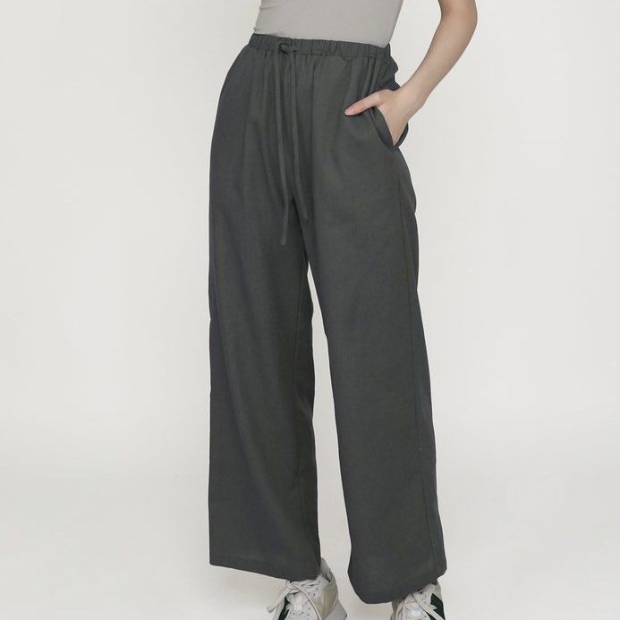 Kierra Drawstring Linen Pants (Ash Brown)