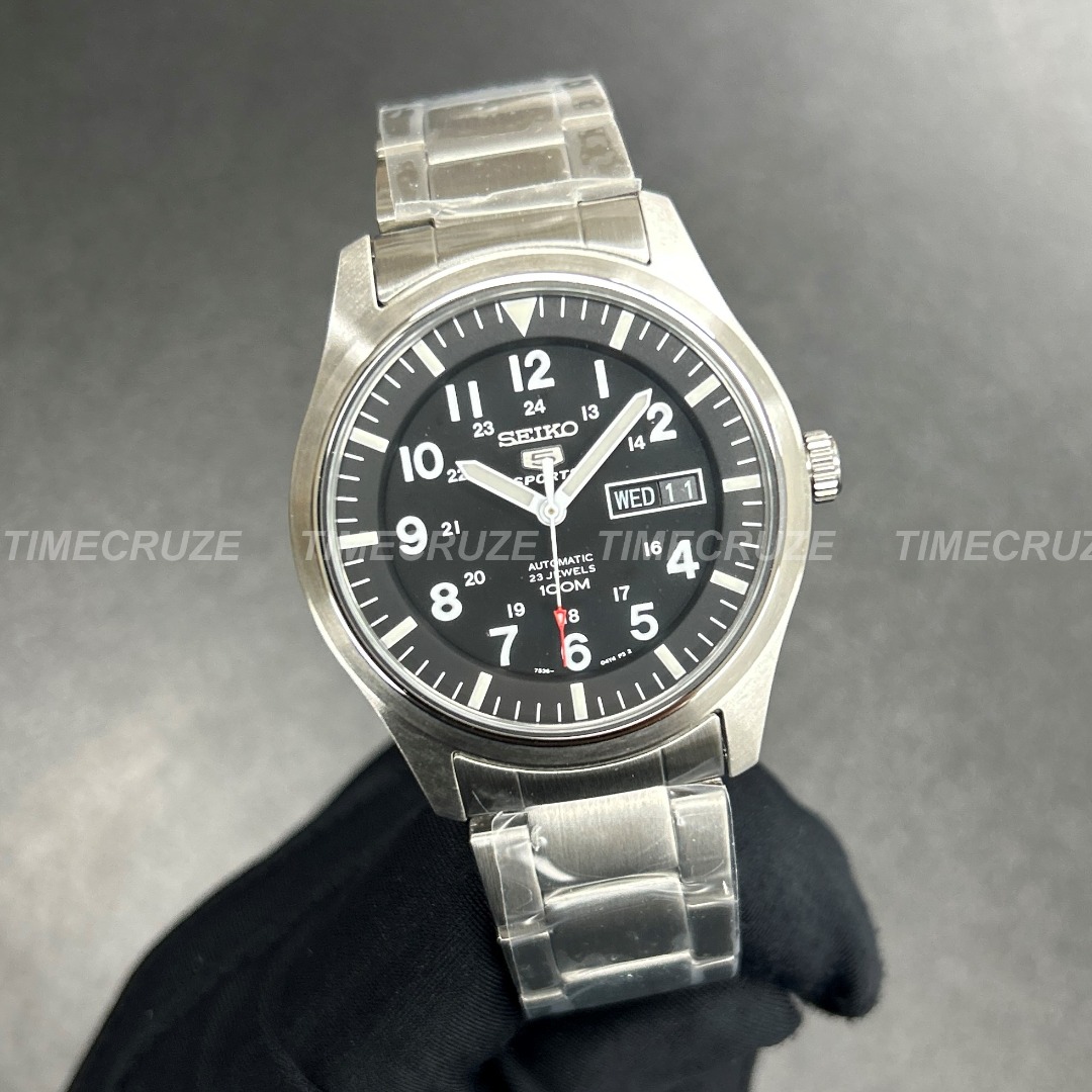 Time Cruze Seiko 5 Sports SNZG13K1 Automatic 23 Jewels 100M Stainless Steel Black Dial Men Watch SNZG13 SNZG13K Men s Fashion Watches Accessories Watches on Carousell