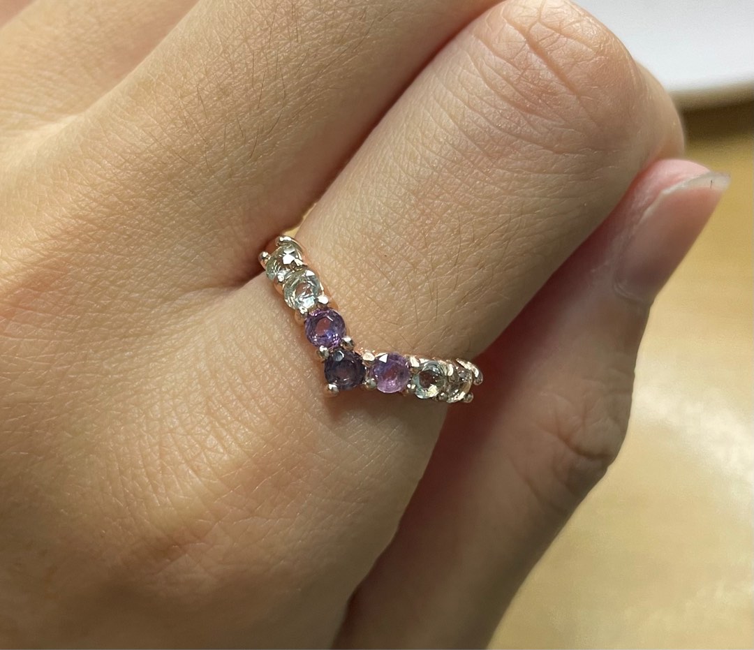 Purple top topaz ring