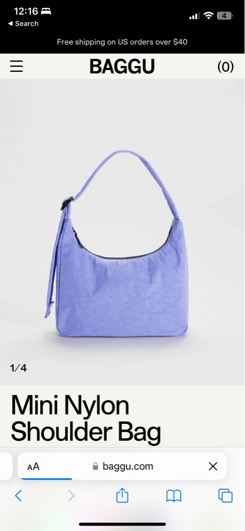Baggu nylon mini shoulder bag (bluebell), Women's Fashion, Bags ...