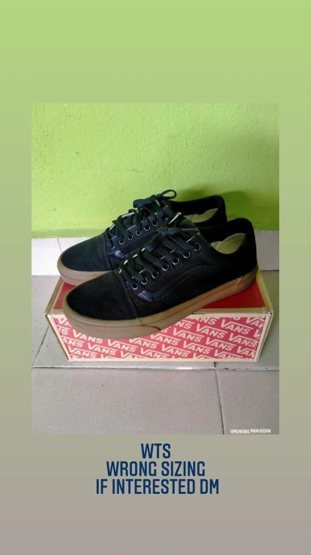 Vans old skool on sale canvas gum black